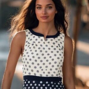 NWT J.Crew Sleeveless Colorblock Polka
Dot Tiered Dress - Size 8